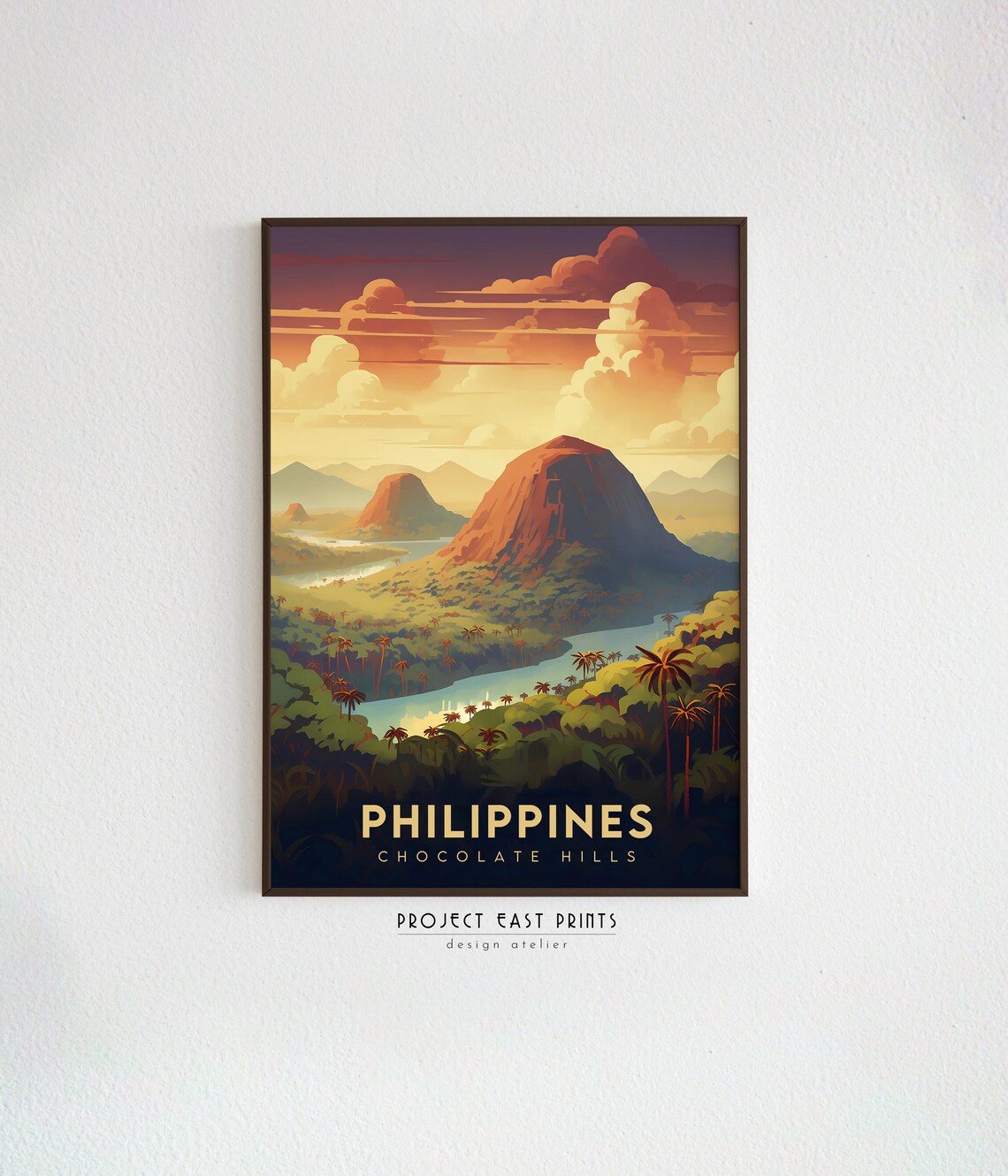 Retro Chocolate Hills Philippines Travel Poster Print - Image 2