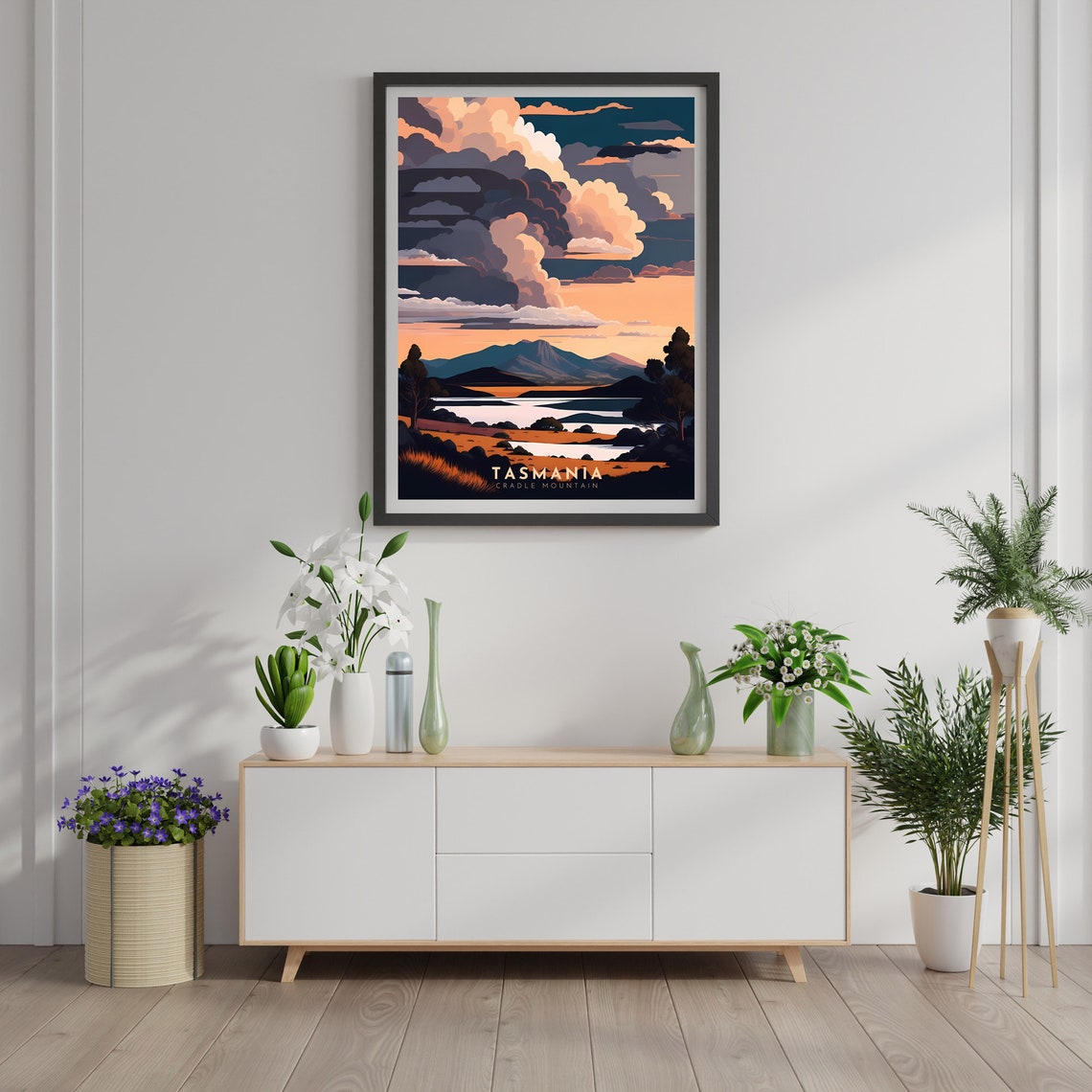 Tasmania Cradle Mountain Sunset Dramatic Landscape Travel Poster - Image 2