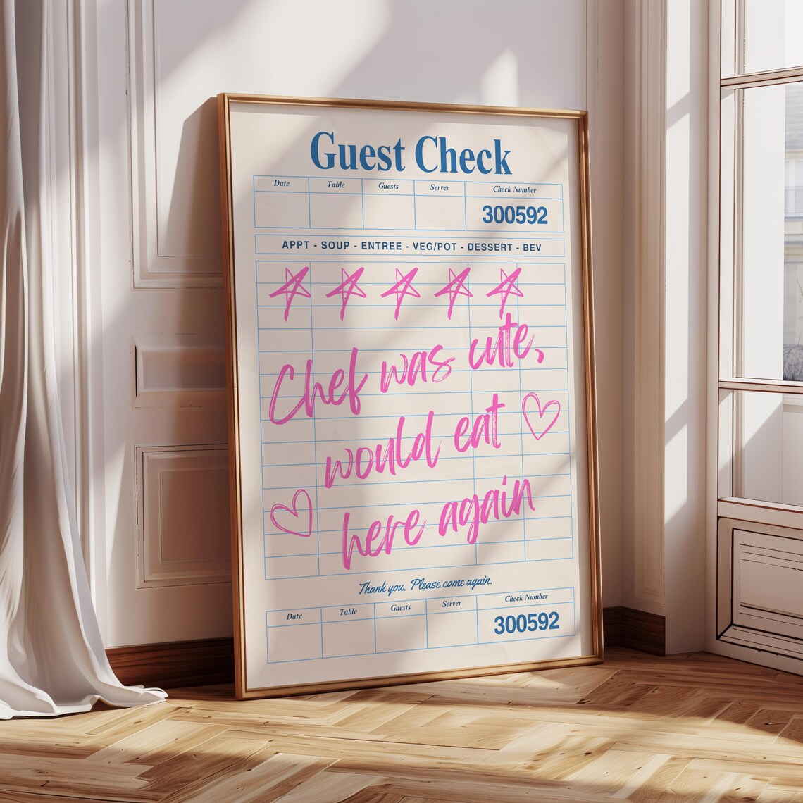 Guest Check Print, Retro Kitchen Typography Art Print - Image 3
