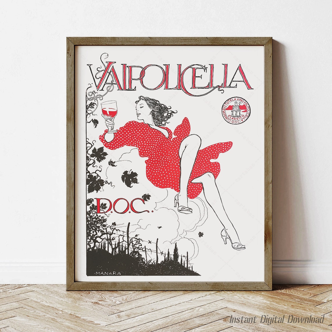 Valpolicella Doc Travel Poster, Italian Wine Gifts