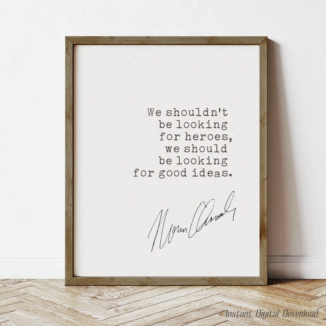 Noam Chomsky Quote Poster, Inspirational Print