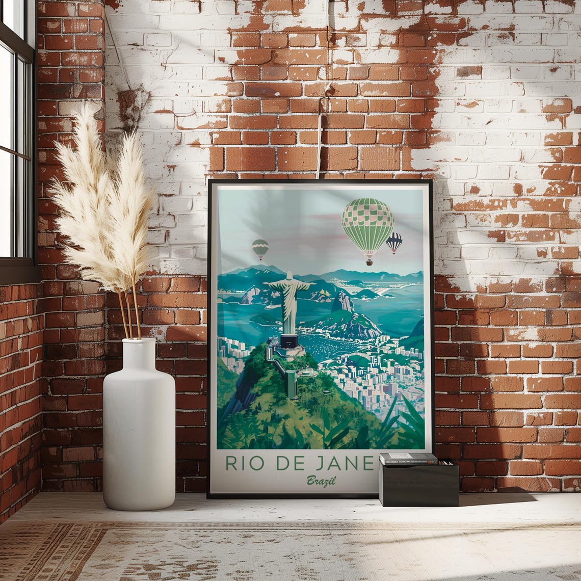 Rio De Janeiro Illustration Brazil Travel Print Brazil Wall Art Christ The Redeemer Rio De Janeiro Print Brazilian Travel Art Rio Print - Image 4