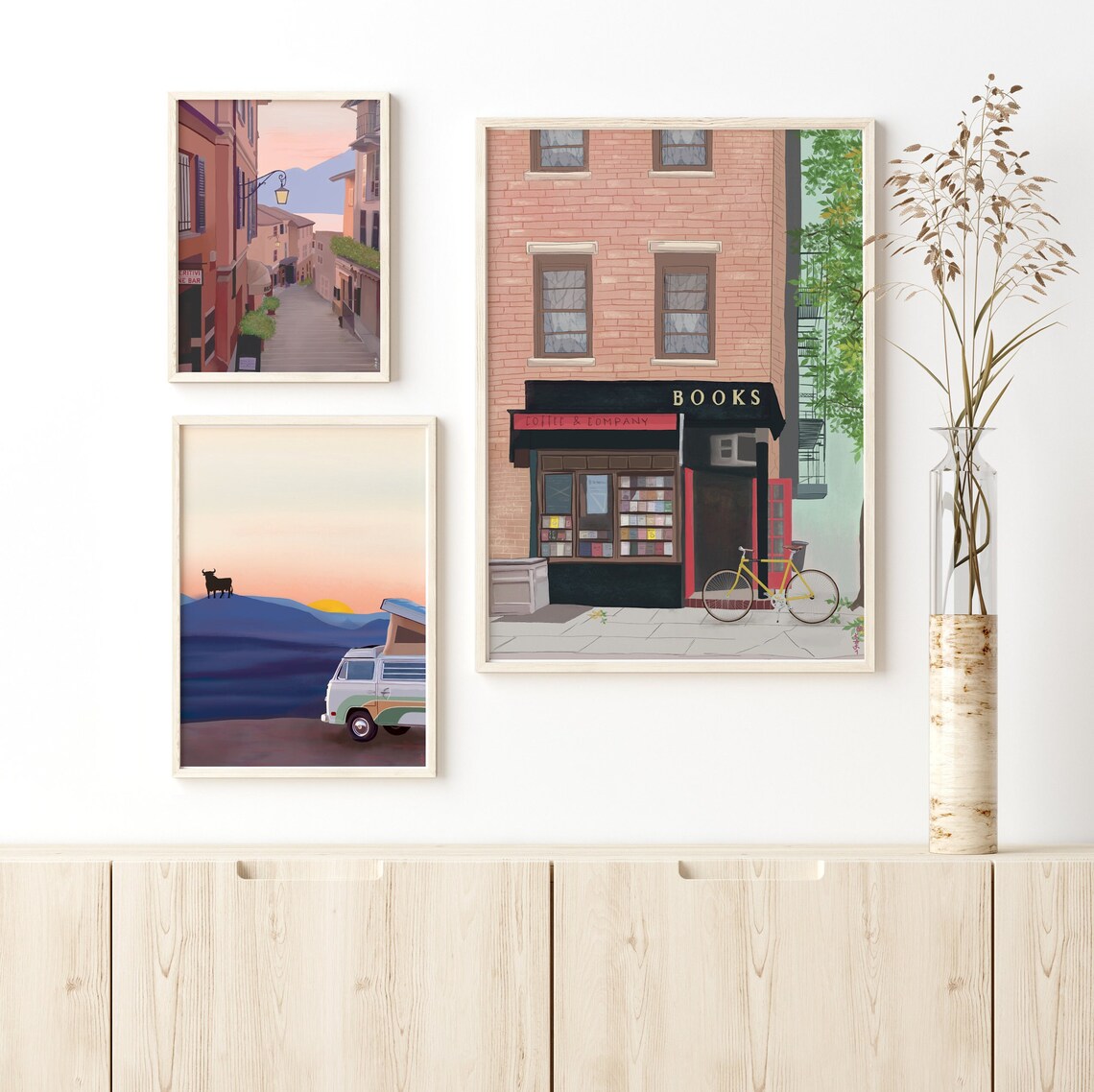 New York Illustration New York Bookshop Bookshop Illustration New York Bookstore Art Bookshop Art Print Brooklyn Illustration - Image 3