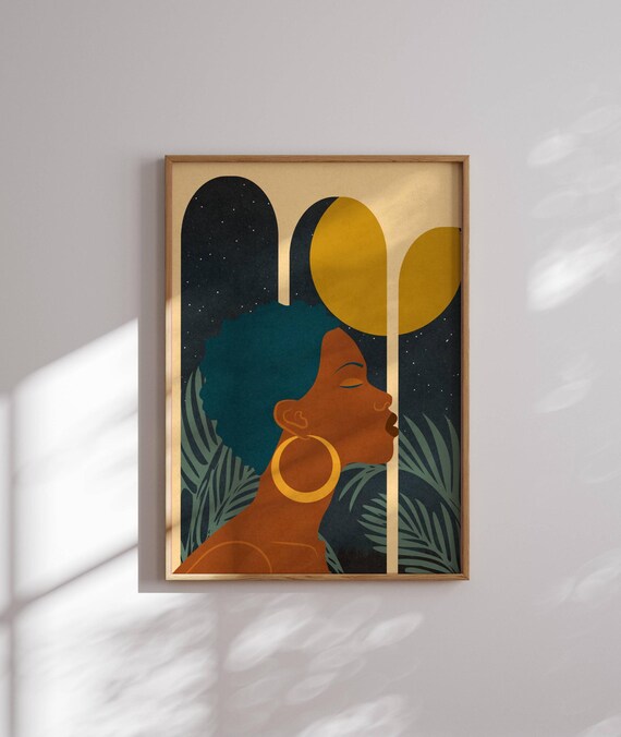 Black Girl Wall Art That Empowers And Inspires This Portrait Of Beautiful Woman Brings Warmth Beauty Unique Touch To Your Home