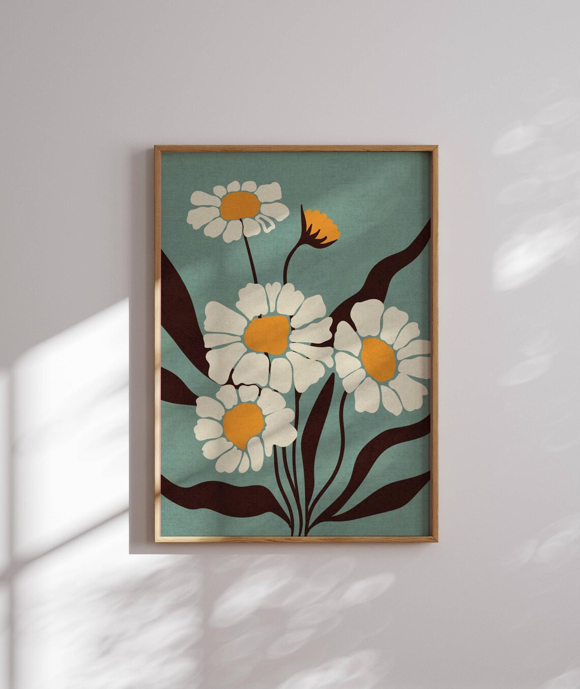 Retro Daisy Print, Vintage Matisse-Style Poster