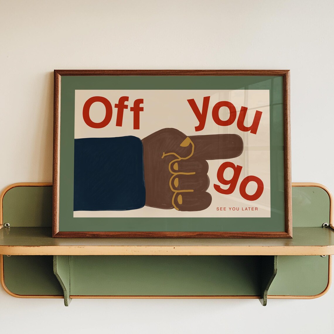 Retro Hallway Wall Art Bye Print, Mid-Century Modern