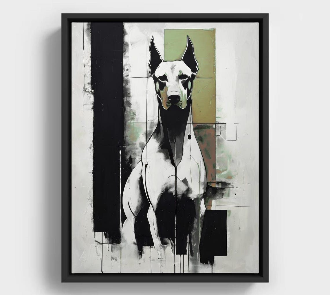 Abstract Doberman Art Print Modern Dog Lover Decor
