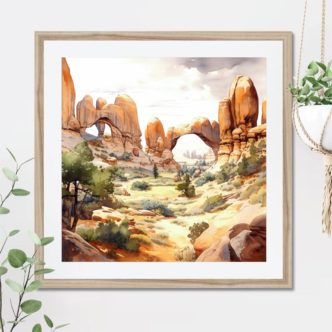 Arches National Park Utah Red Rock Desert Arches Watercolor Poster - Image 5