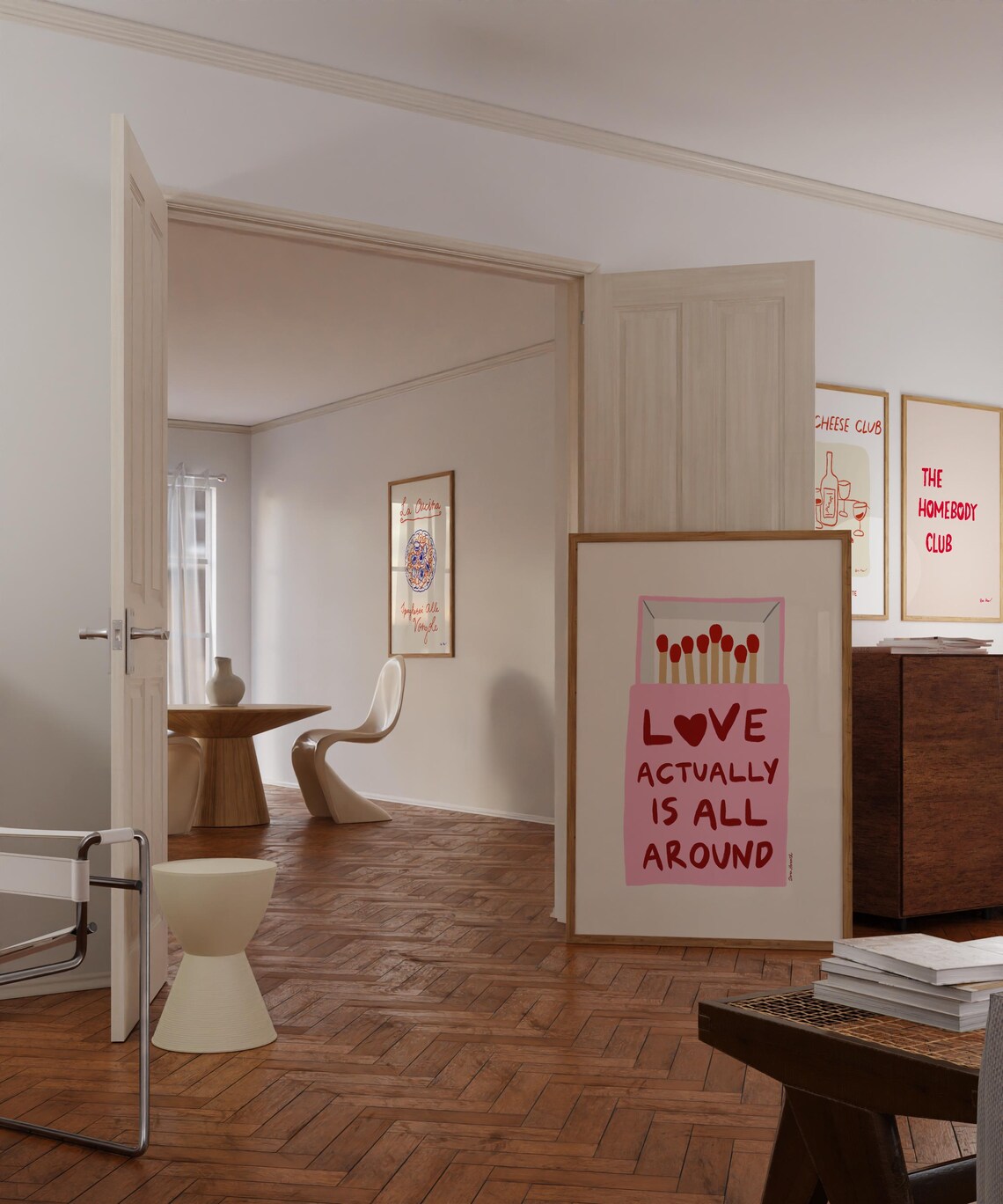Love Actually Is All Around Blush Matchbox Sweet Heart Quote Poster - Image 4