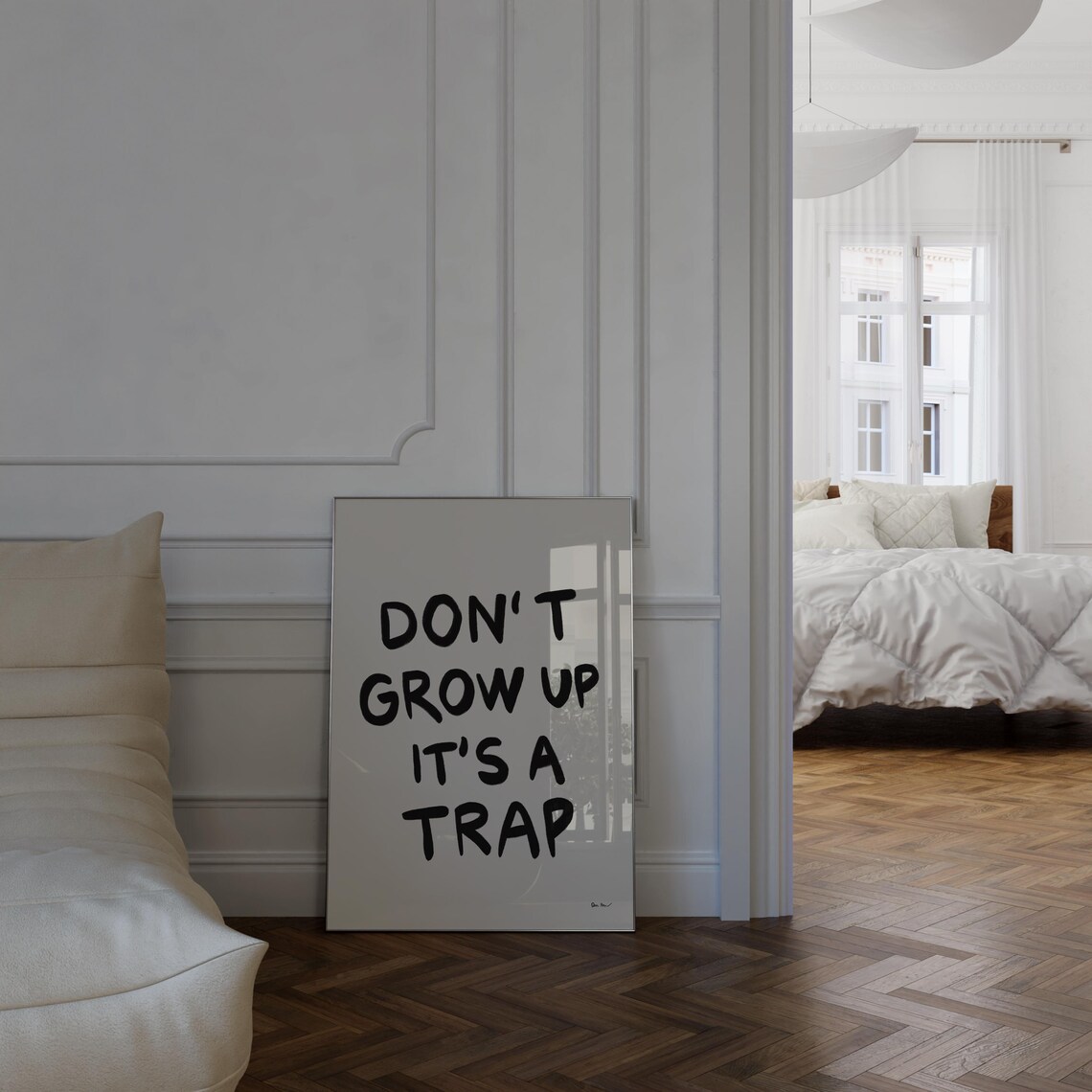 Dont Grow Up Its A Trap Funny Handwritten Bold Quote Wall Poster - Image 3