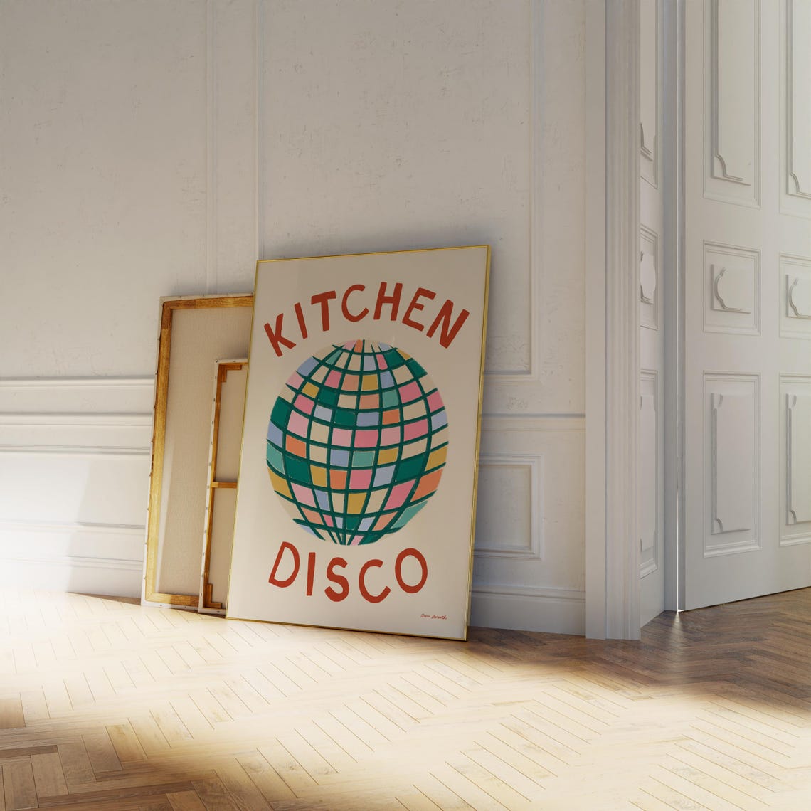 Kitchen Disco Colorful Disco Ball Retro Maximalist Party Poster - Image 3
