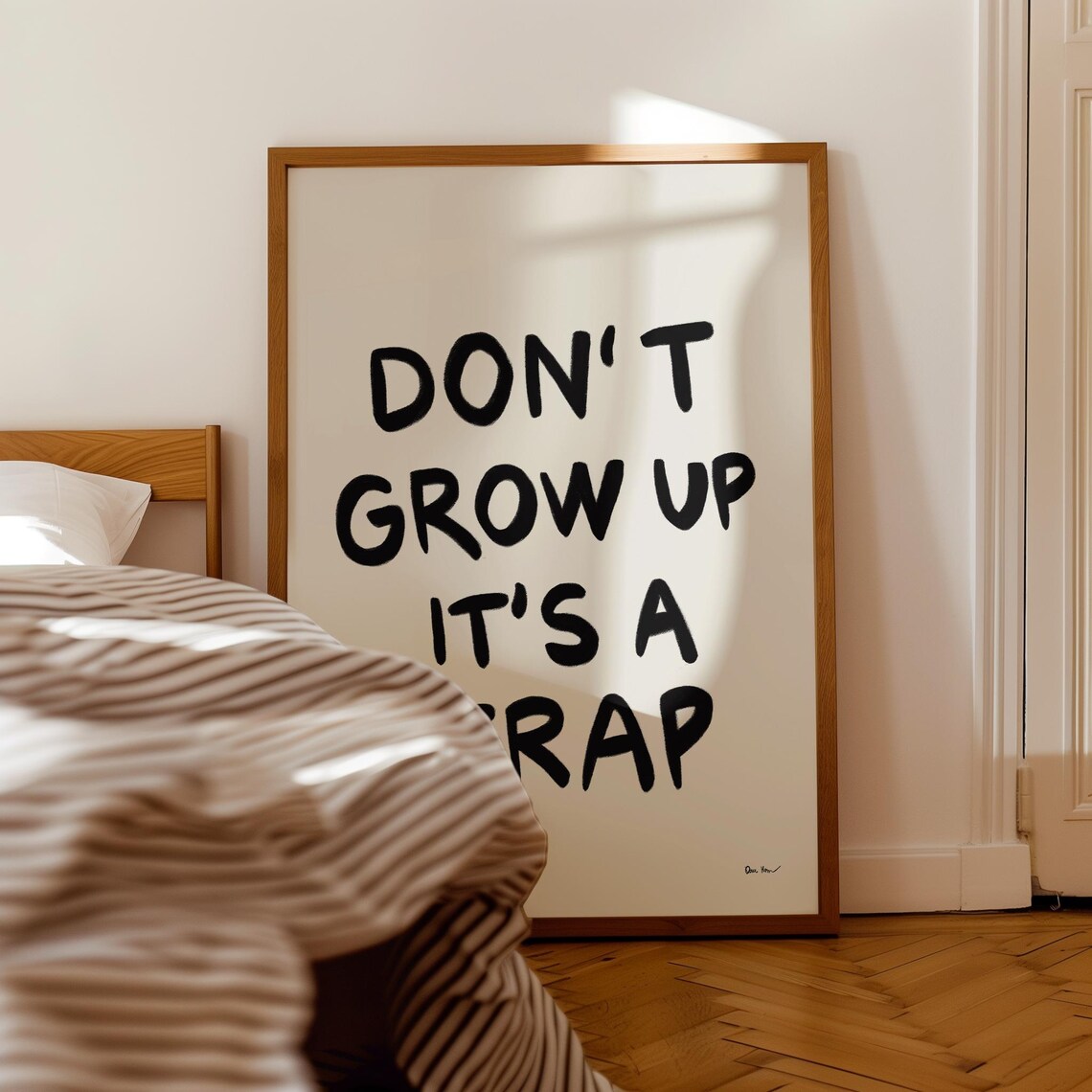 Dont Grow Up Its A Trap Funny Handwritten Bold Quote Wall Poster - Image 2