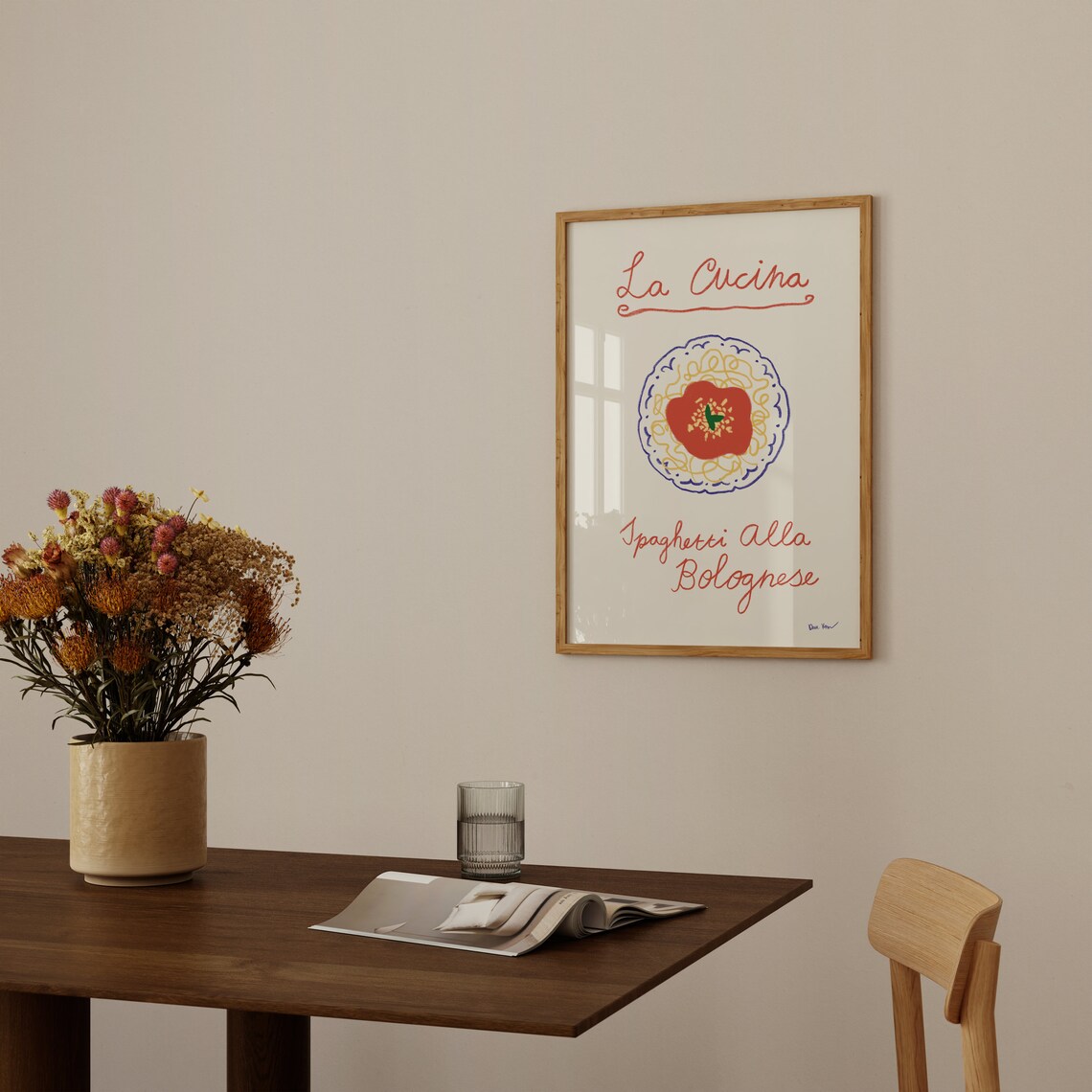 La Cucina Spaghetti Alla Bolognese Italian Trattoria Kitchen Poster - Image 4