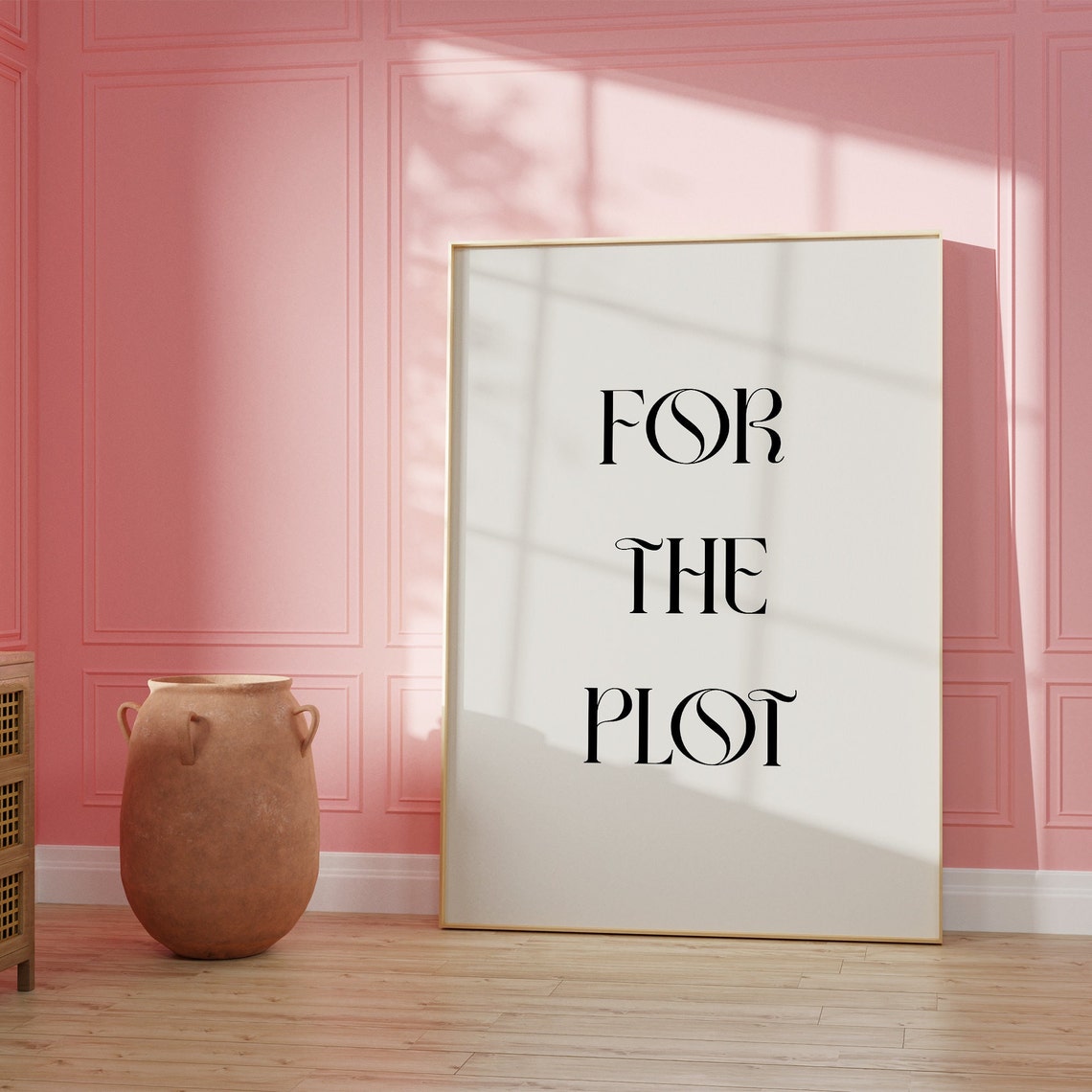 For the Plot Trendy Quote Minimalist Typography Black White Poster - Image 2