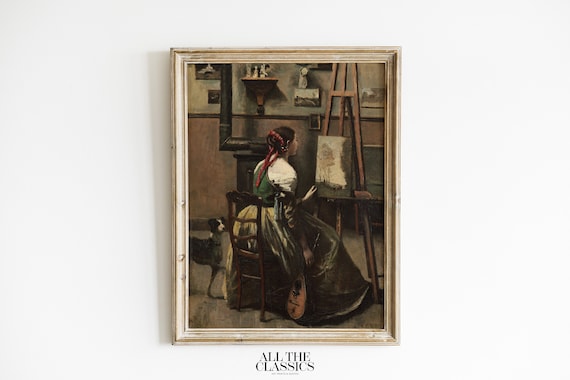 Jean Baptiste Camille Corot Woman Seated Before An Easel Poster