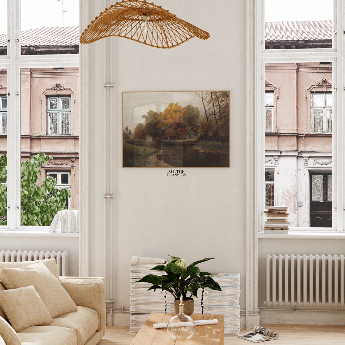 Ludvik Bartak Autumn By The Water River Ducks Golden Tree Poster - Image 2