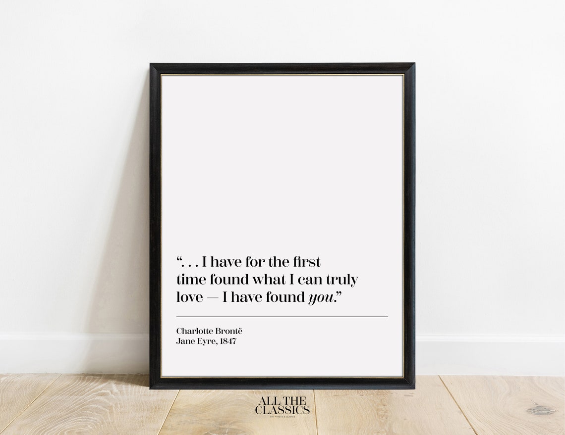 Charlotte Bronte True Love Quote Jane Eyre Minimalist Quote Poster