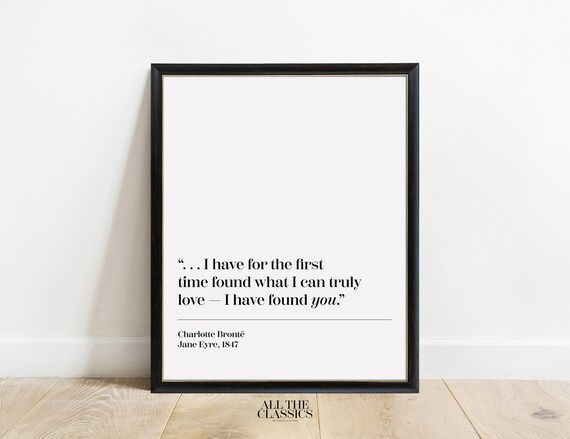 Charlotte Bronte True Love Quote Jane Eyre Minimalist Quote Poster
