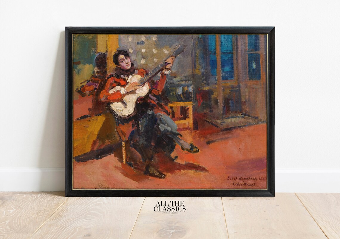 Konstantin Korovin The Guitar Player Man With Guitar 1915 Poster - Image 3