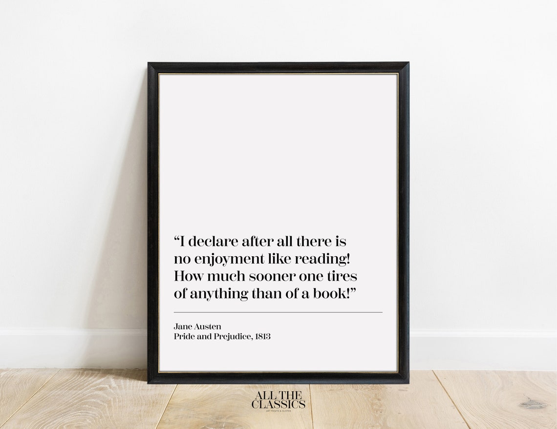 Jane Austen No Enjoyment Like Reading Quote Minimalist Poster