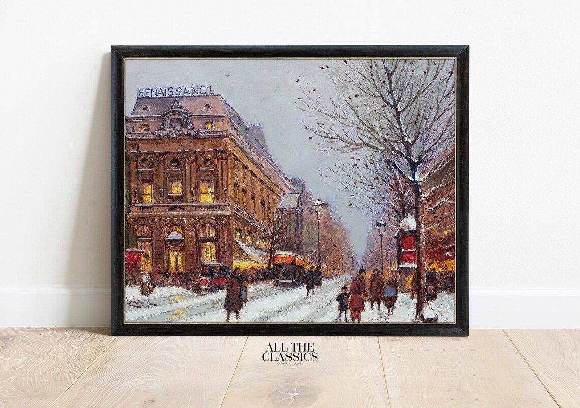 Paris Winter Street Snow Renaissance Building Vintage Cityscape Poster - Image 3