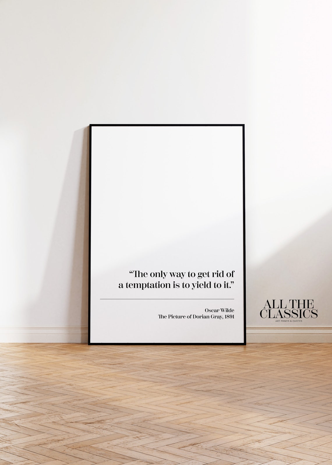 Oscar Wilde The Only Way To Get Rid Of Temptation Quote Art Poster - Image 2