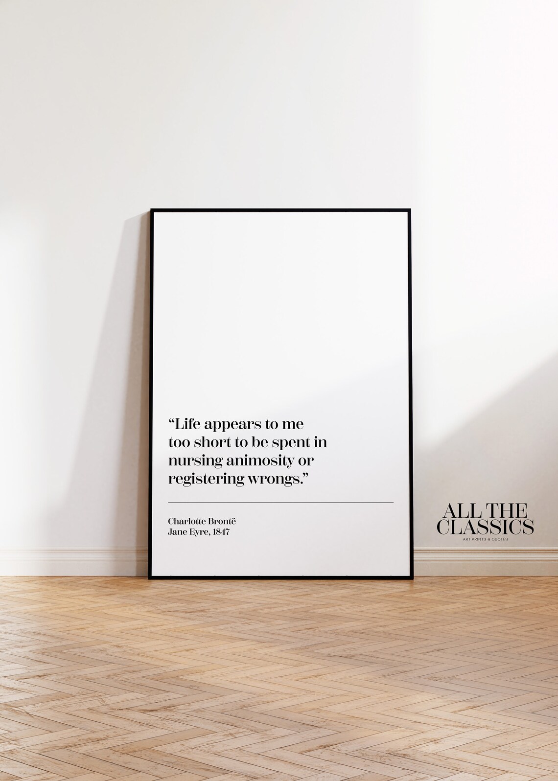 Charlotte Bronte Life Too Short Quote Jane Eyre Minimalist Poster - Image 3