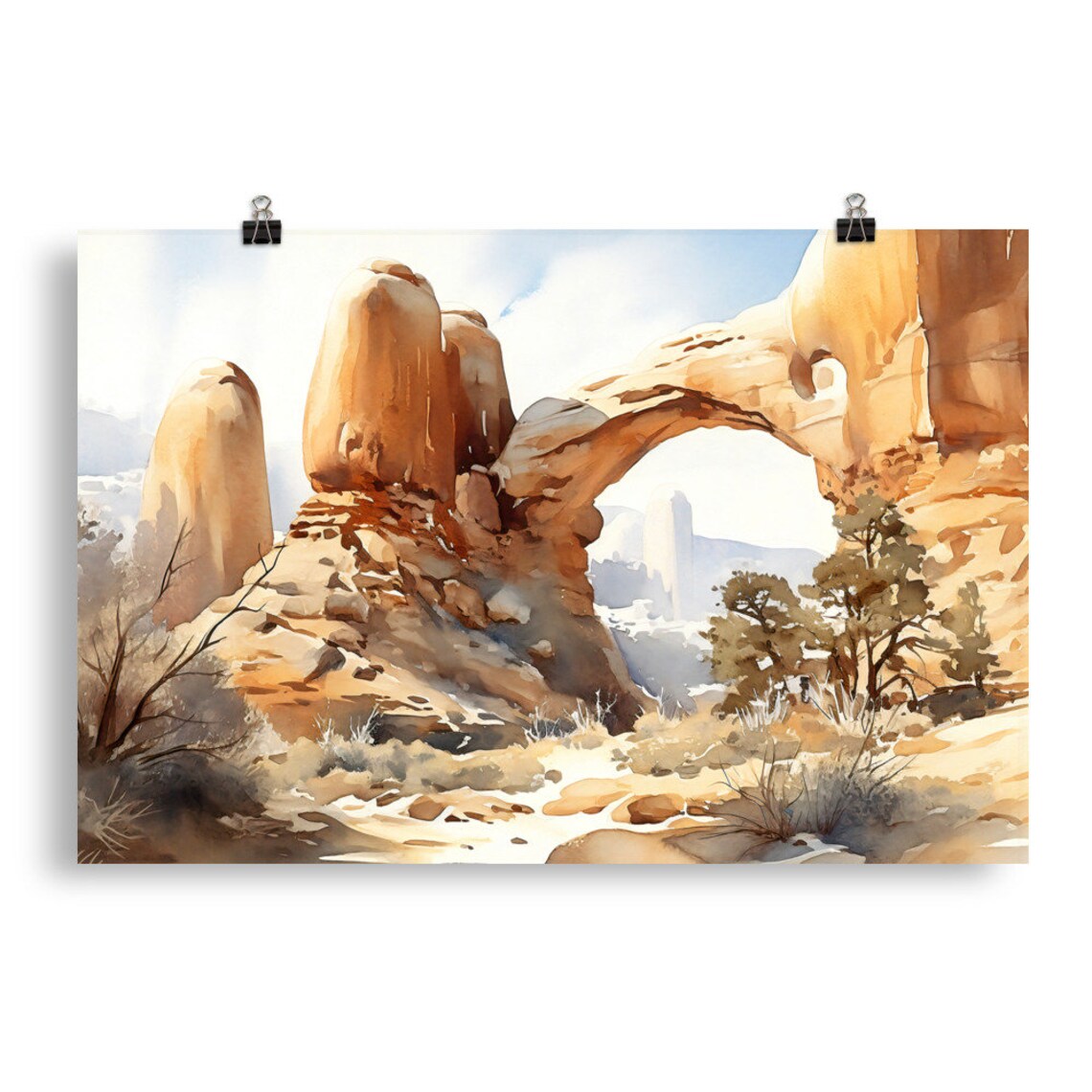 Arches National Park Watercolor Art Print, Travel Poster - Image 4
