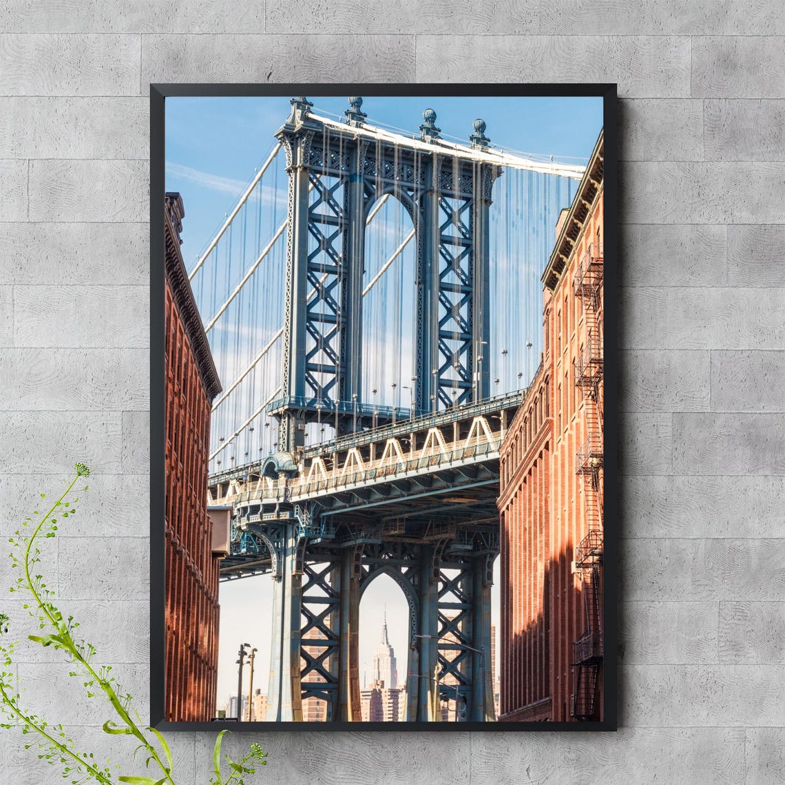 Manhattan Bridge Dumbo View Empire State Building Photo Poster