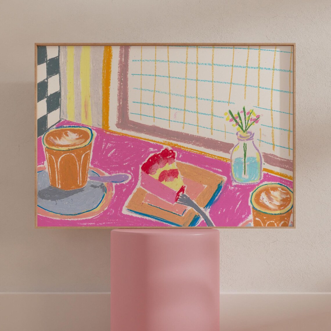 Coffee And Cake Kitchen Art Print, Eclectic Decor