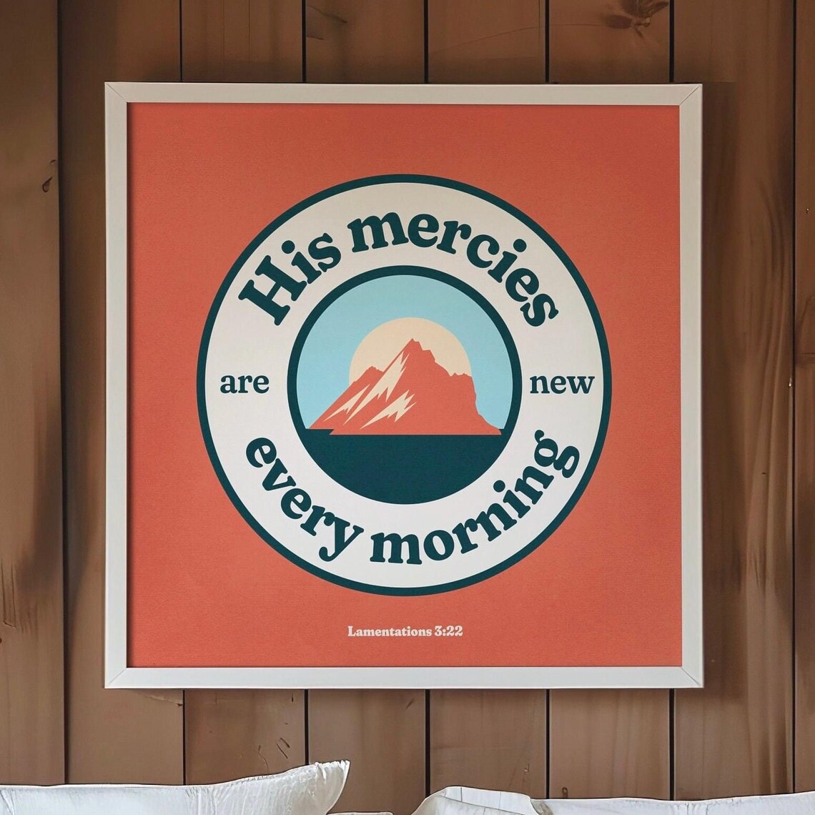 His Mercies Are New Every Morning Sunrise Mountain Christian Poster