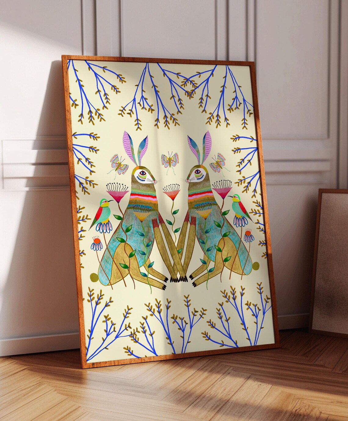 Majestic Hares Art Print, Animal Home Decor