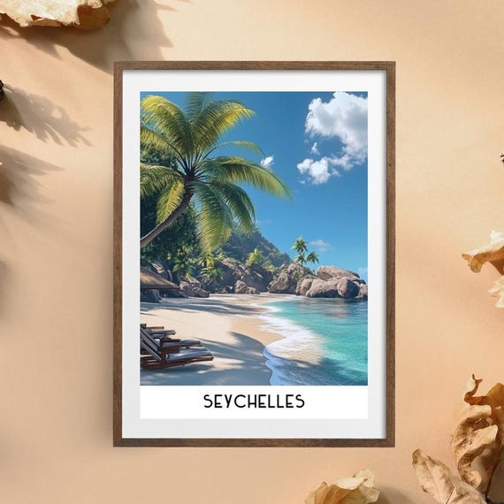 Seychelles Wall Art Poster Tropical Home Decor Print Vibrant Island For Or Cafe Instant