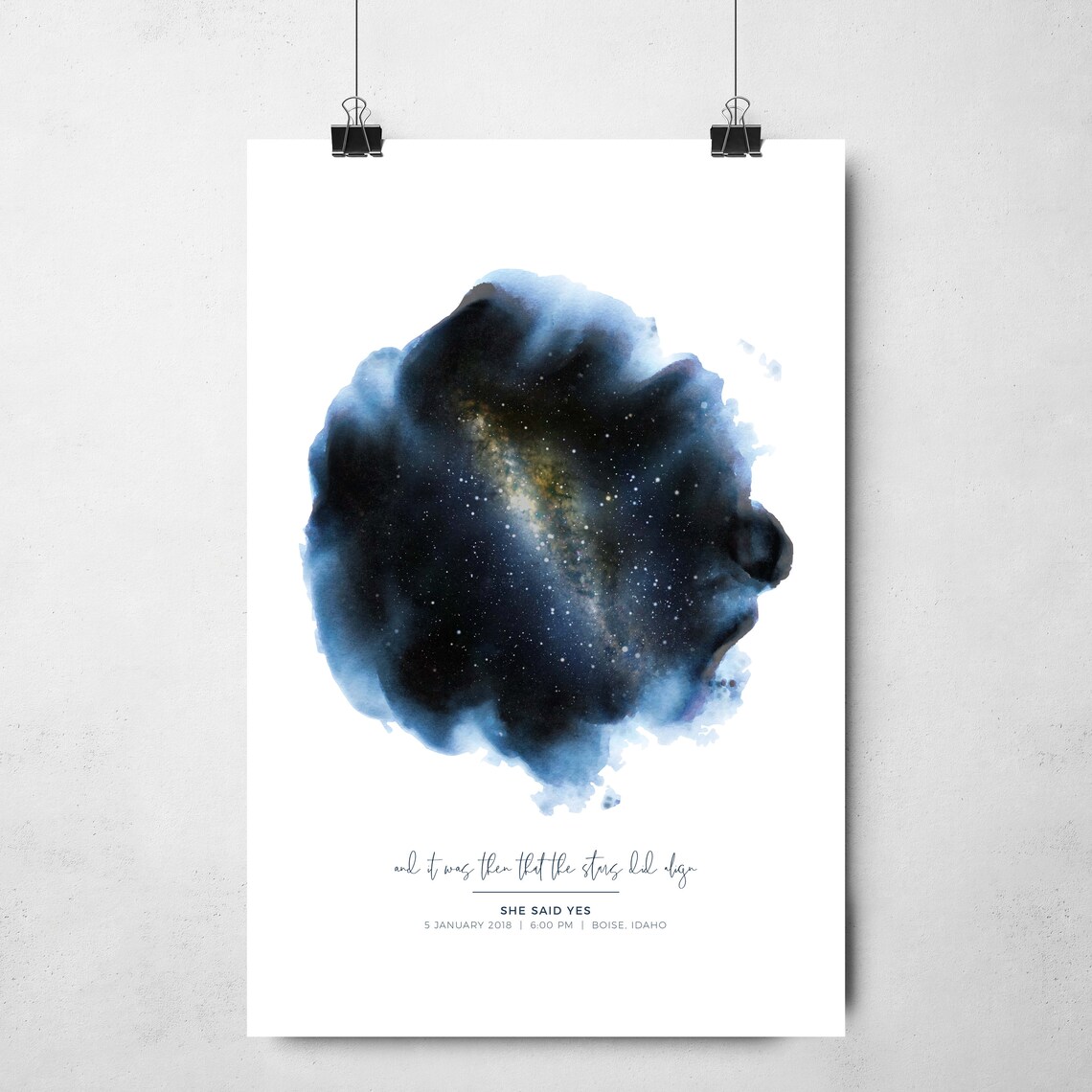 Star Map Watercolor Night Sky By Date Art Print - Image 4