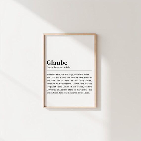 Faith Definition Poster, Spiritual Religious