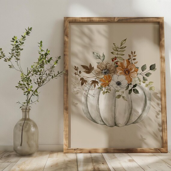 Hello Fall Print Set Of 3 Autumn Pumpkin Posters Gift Decor Thanksgiving Wall