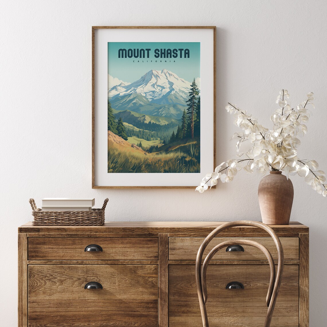 Mount Shasta California Travel Poster, USA Travel Art - Image 2