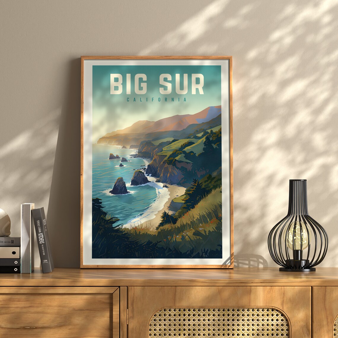 Big Sur California Travel Poster, Travel Art