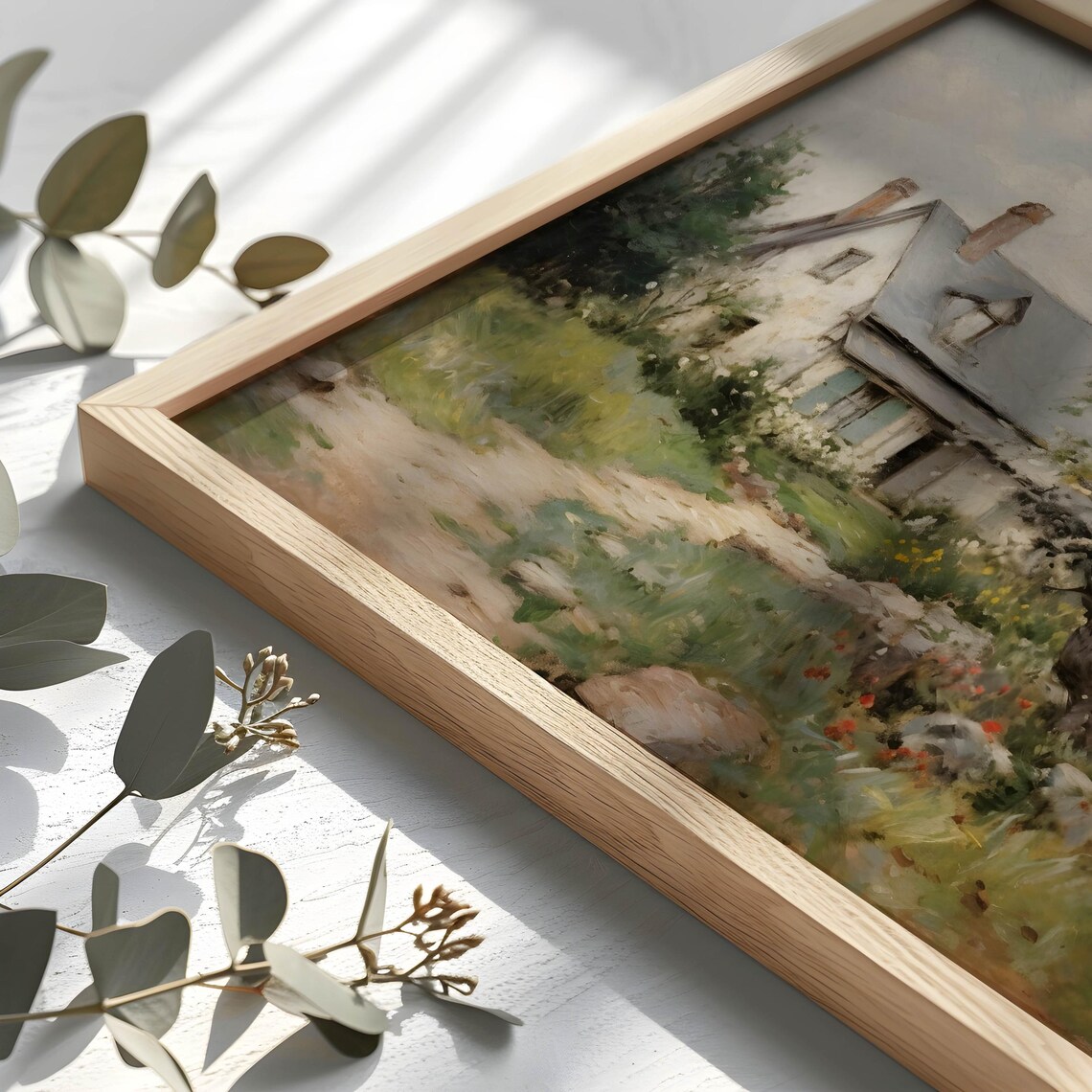 Old Stone Cottage With Blooming Garden Vintage Country Poster - Image 2