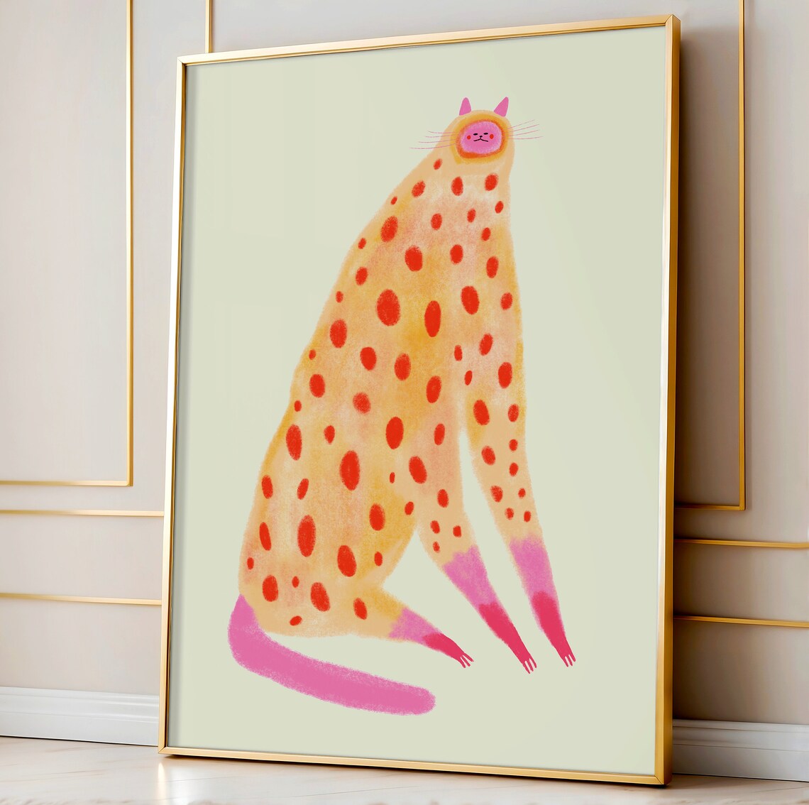 Cat Art Print, Home Decor Illustration