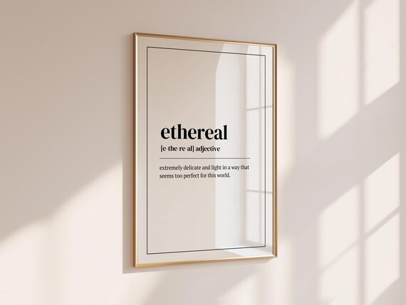 Ethereal Definition Minimalist Dictionary Word Art Decor Poster
