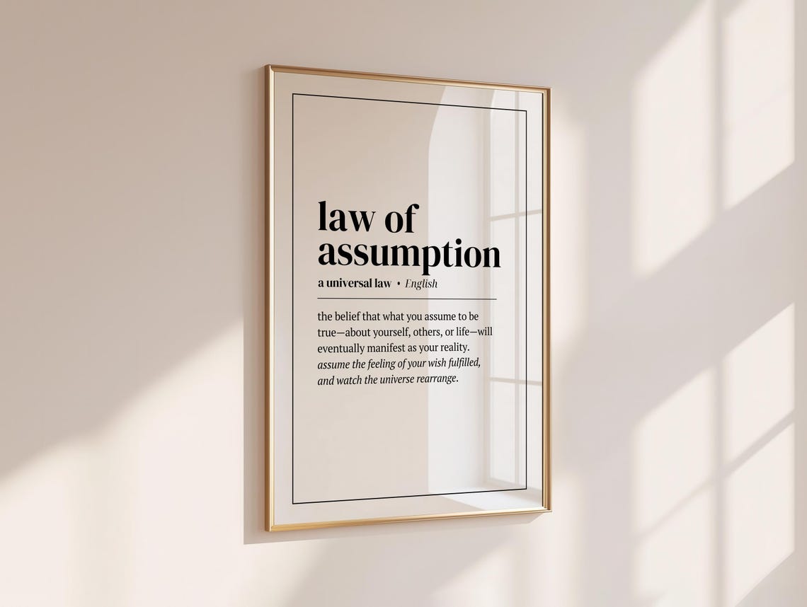 Law Of Assumption Manifestation Quote Dictionary Decor Poster