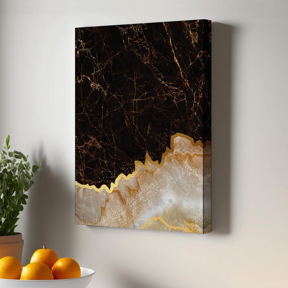 Marble Pattern Decorative Canvas Painting Housewarming Gifts Abstract Wall Art Large Print