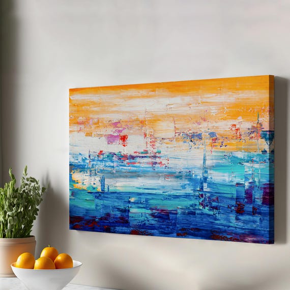 Abstract Oil Painting Look Decorative Canvas Wall Art Print Framed