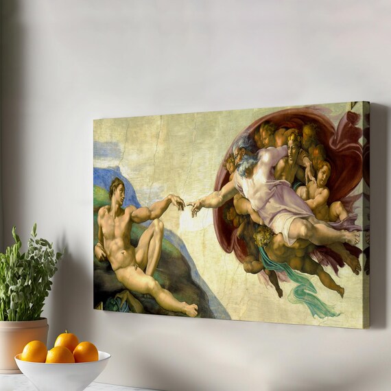The Creation Of Adam Michelangelo Sistine Chapel Masterpiece Poster