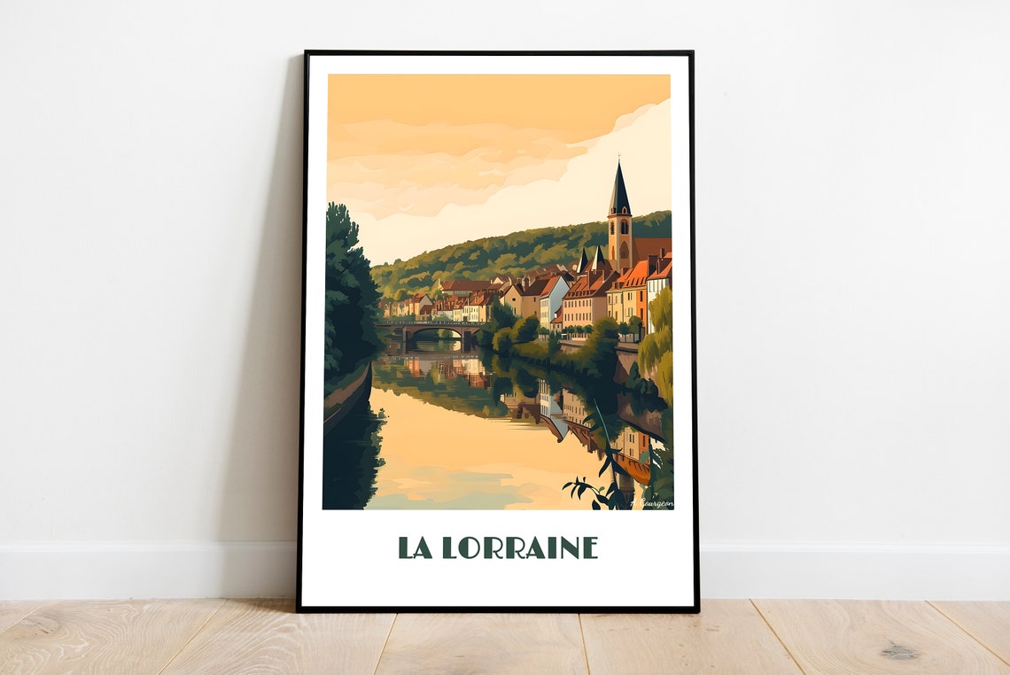 Handmade Lorraine Poster Wall Art Modern Travel Framed Birthday Home Made Decor Gift Vector Illustration Print Painting Custom