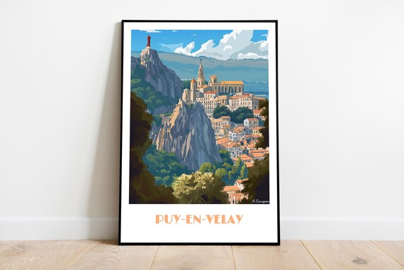 Puyenvelay Handmade Poster Wall Art Modern Travel Framed Birthday Home Made Decor Gift Vector Illustration Print Painting