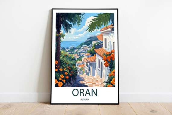 Handmade Poster Of Oran Algeria Wall Art Modern Travel Framed Birthday Home Made Decor Gift Vector Illustration Print Painting