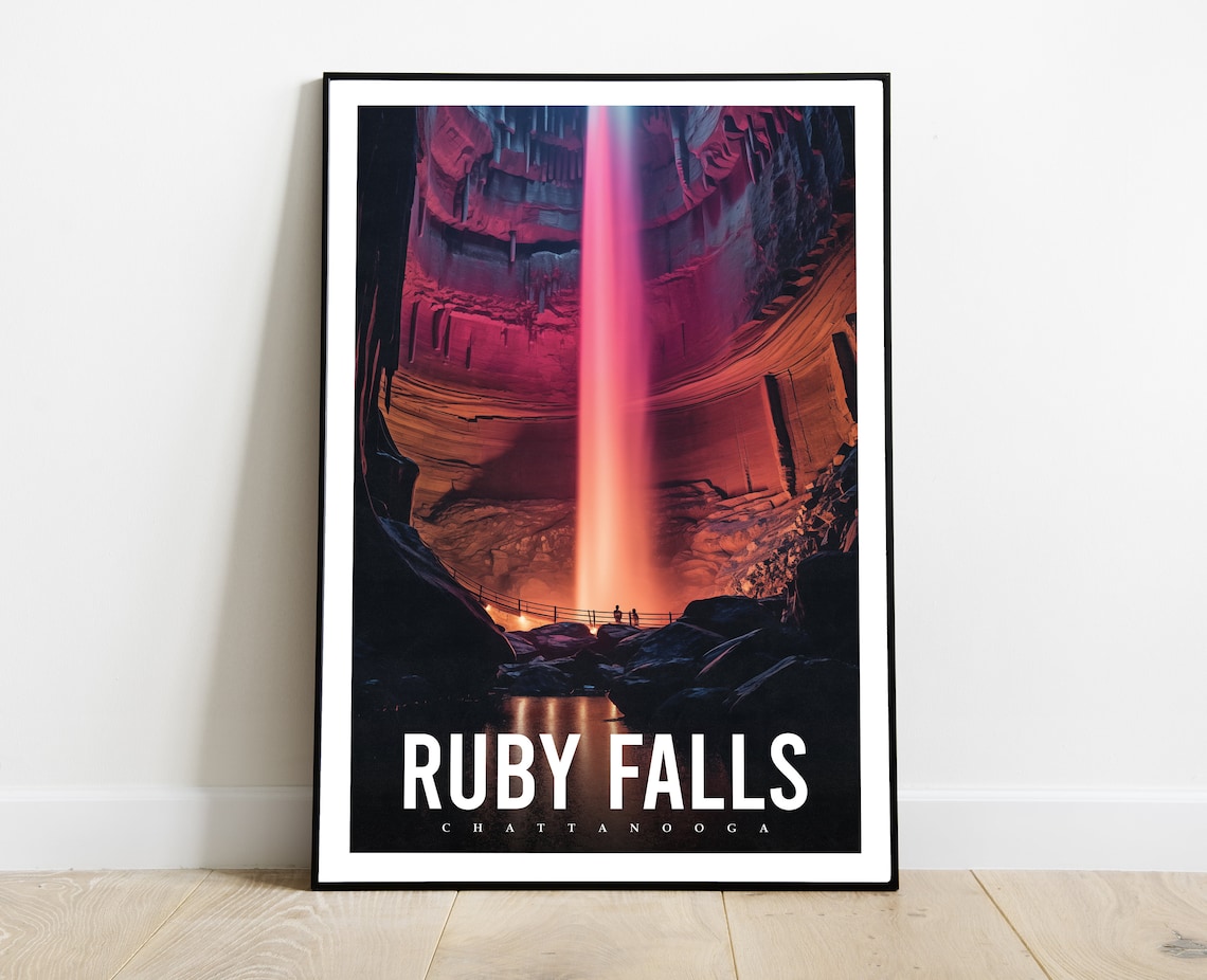 Ruby Falls Chattanooga Tennessee Travel Poster