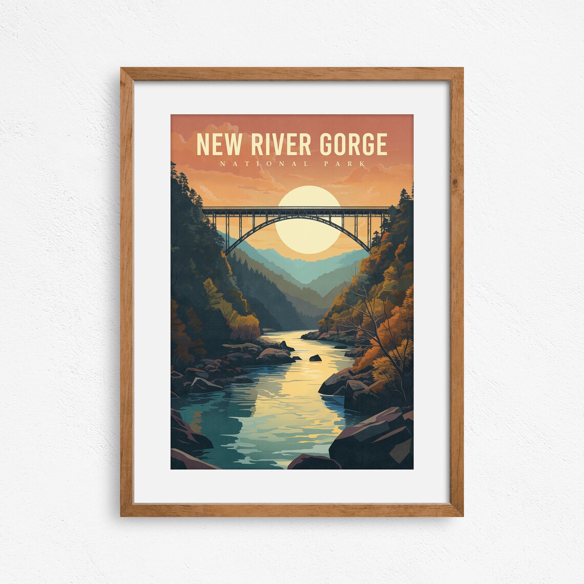New River Gorge National Park Travel Poster, West Virginia - Image 3